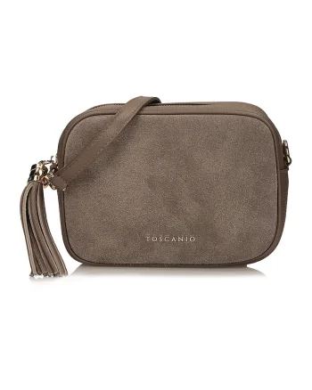 Geanta crossbody din piele, Maro cafeniu