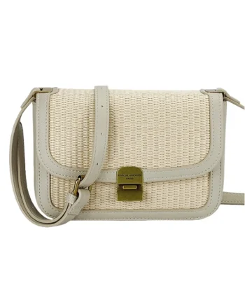 Geanta crossbody cu model impletit 15, Bej, 14x20x7