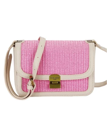 Geanta roz deschis crossbody cu model impletit CM7497 15 20242, Roz