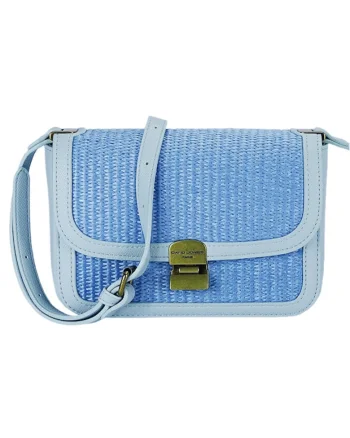 Geanta albastru deschis crossbody cu model impletit CM7497 15 20243, Albastru deschis