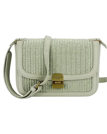 Geanta crossbody cu model impletit 15, Verde, 14x20x7