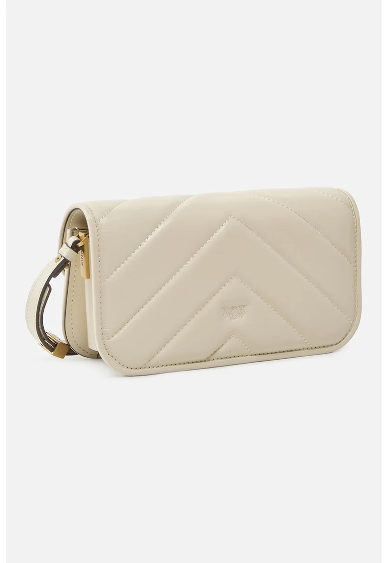 Geanta crossbody de piele, Crem