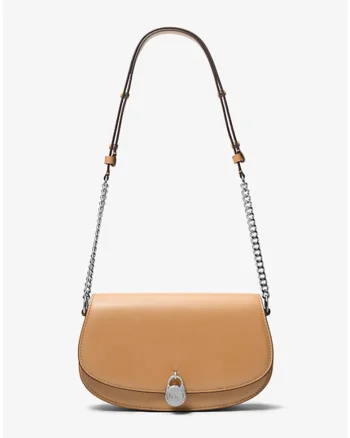 Geanta crossbody cu lant Marcella, Maro camel