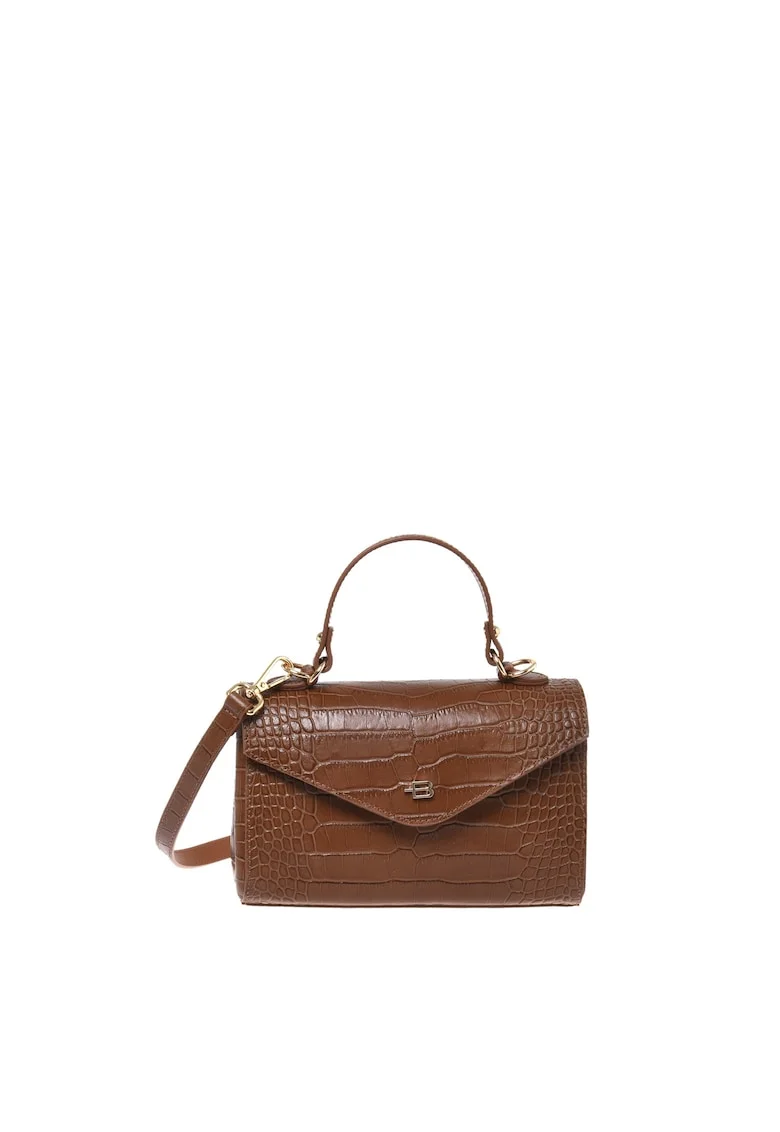 Geanta crossbody de piele, Maro