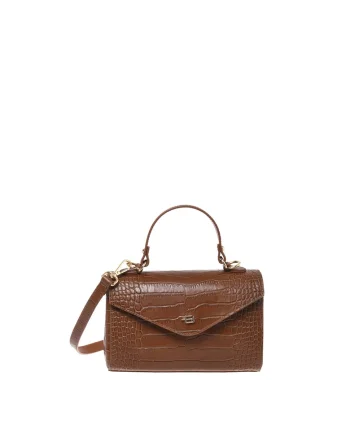 Geanta crossbody de piele, Maro