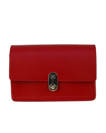 Geanta crossbody cu clapa Carol, Rosu