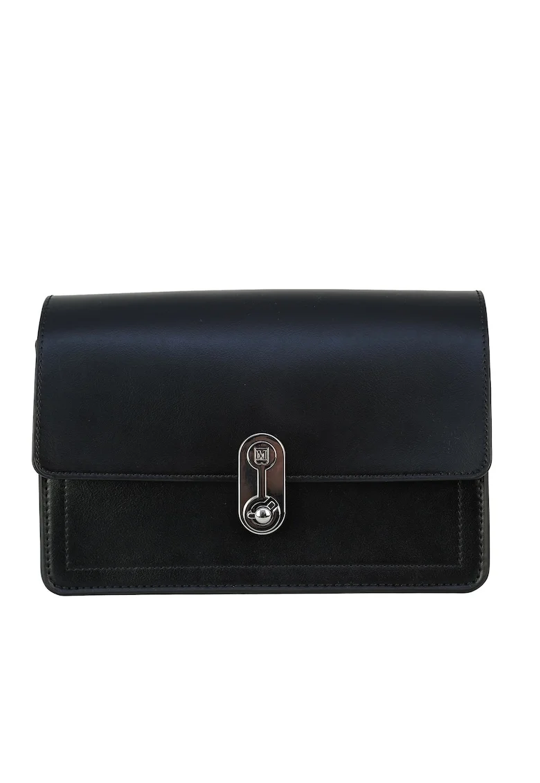 Geanta crossbody cu clapa Carol, Negru