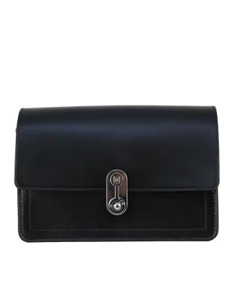 Geanta crossbody cu clapa Carol, Negru