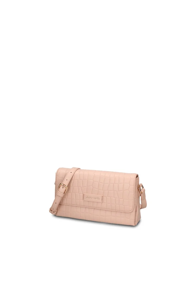 Geanta crossbody din piele ecologica Elowen, Roz
