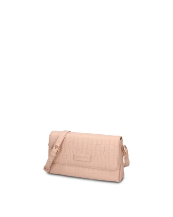 Geanta crossbody din piele ecologica Elowen, Roz