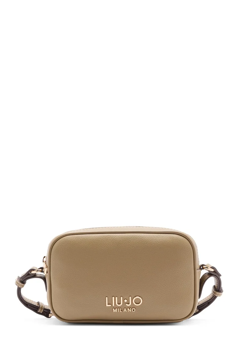Geanta crossbody mica din piele ecologica cu logo, Maro