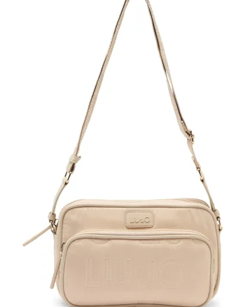 Geanta crossbody cu buzunar cu fermoar, Bej