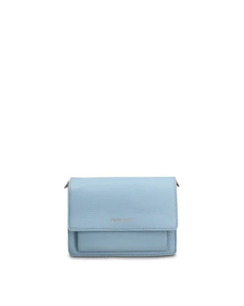 Geanta crossbody cu imprimeu logo Solara Lux, Albastru azur