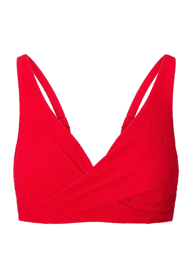Sutien de baie texturat cu model petrecut, Rosu
