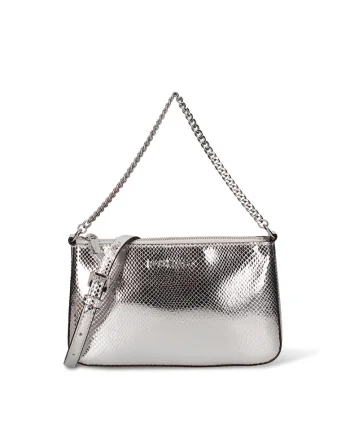 Geanta crossbody de piele ecologica Zenira Ultra, Argintiu