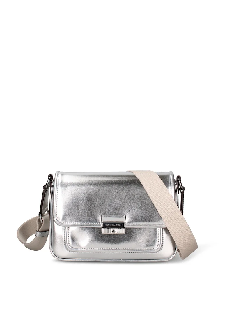 Geanta crossbody cu aspect metalic Vivienne Plus, Argintiu