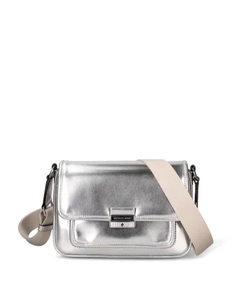 Geanta crossbody cu aspect metalic Vivienne Plus, Argintiu