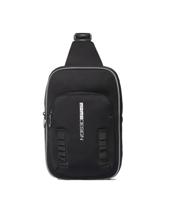Geanta crossbody din piele ecologica cu imprimeu logo Cynosure Lux, Negru
