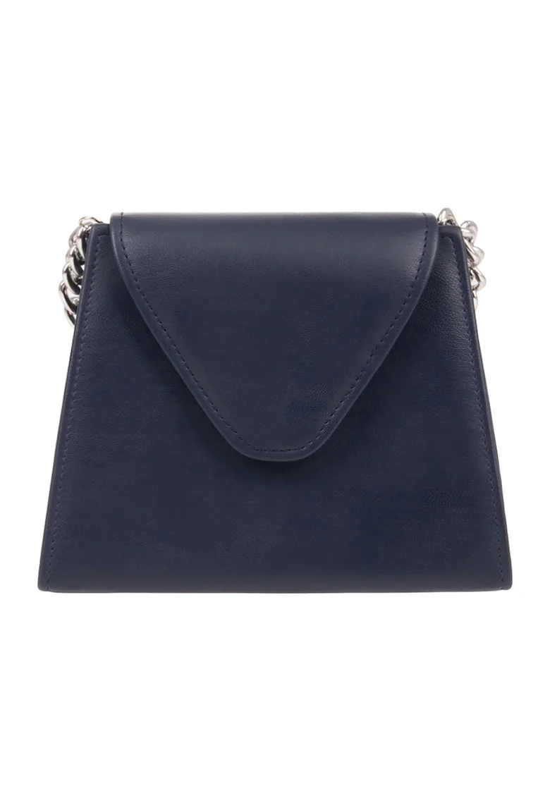Geanta crossbody cu bareta din lant, Bleumarin