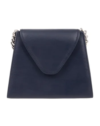 Geanta crossbody cu bareta din lant, Bleumarin