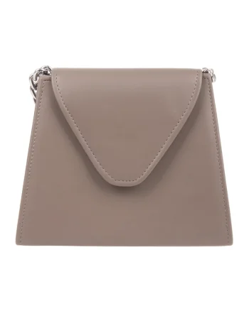 Geanta crossbody cu bareta din lant, Grej