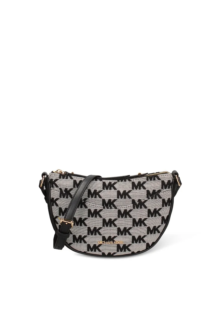 Geanta crossbody din material textil Valoria Lux, Negru/Gri