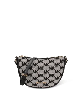 Geanta crossbody din material textil Valoria Lux, Negru/Gri