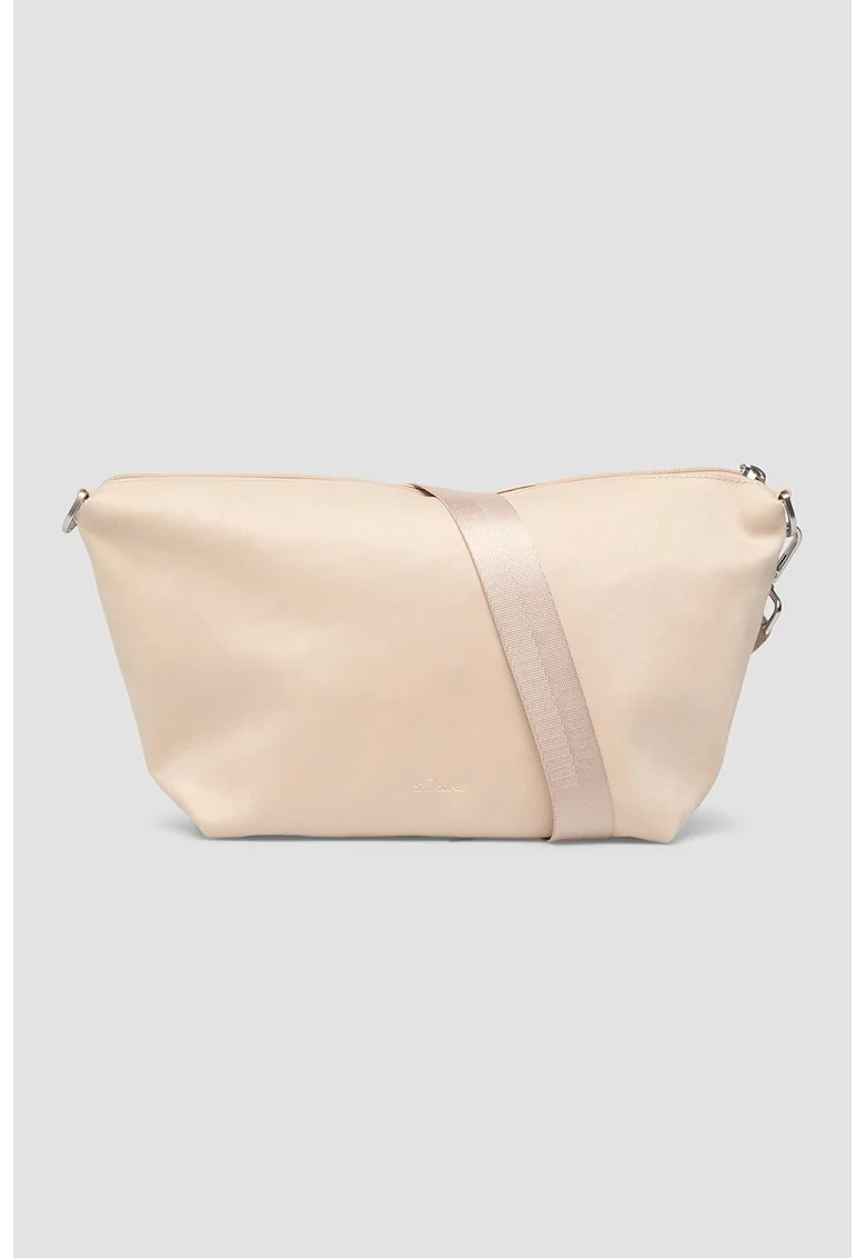 Geanta crossbody cu bareta detasabila, Crem