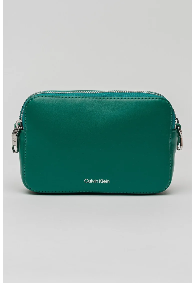 Geanta crossbody de piele ecologica cu bareta suplimentara, Verde