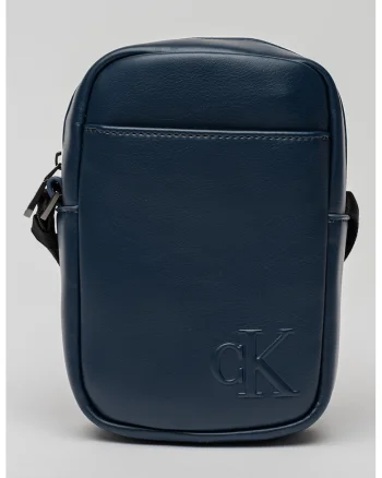 Geanta crossbody de piele ecologica cu fermoar, Bleumarin