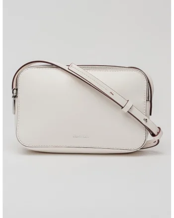 Geanta crossbody de piele ecologica cu bareta ajustabila Foil, Alb murdar