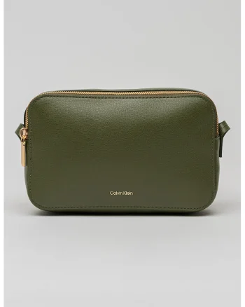 Geanta crossbody de piele ecologica cu bareta ajustabila Foil, Verde padure