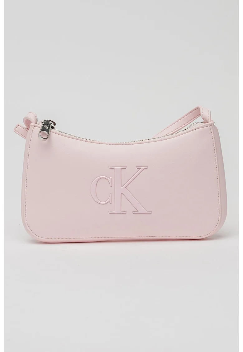 Geanta crossbody de piele ecologica Bold, Roz deschis