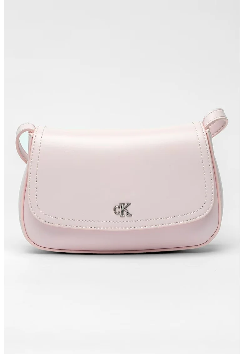 Geanta crossbody de piele ecologica cu bareta ajustabila, Roz deschis