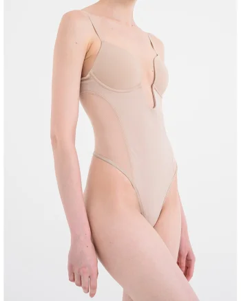 Body modelator cu segmente din plasa, Bej inchis