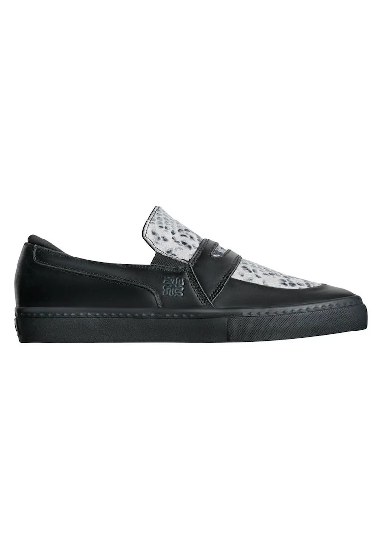 Pantofi slip on unisex din piele cu imprimeu reptila