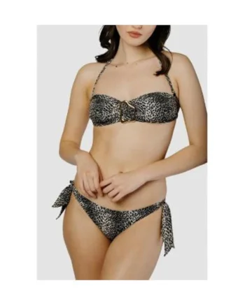 costum in doua piese cu sutien bandou si slip legat pe lateral