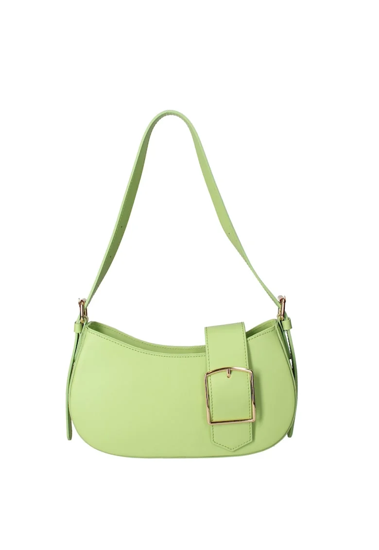 Geanta crossbody din piele cu bareta ajustabila, Verde