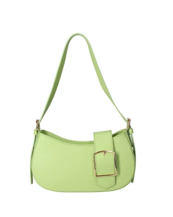 Geanta crossbody din piele cu bareta ajustabila, Verde