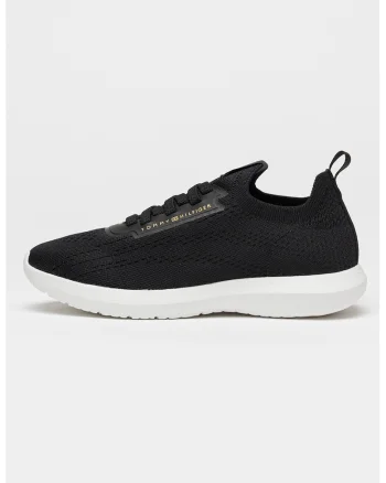 Pantofi sport slip-on cu aspect tricotat, Negru stins