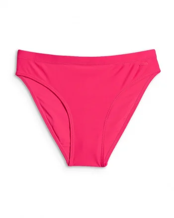 Costum de baie dama,  slip de bikini, croiala slim, uscare rapida, roz
