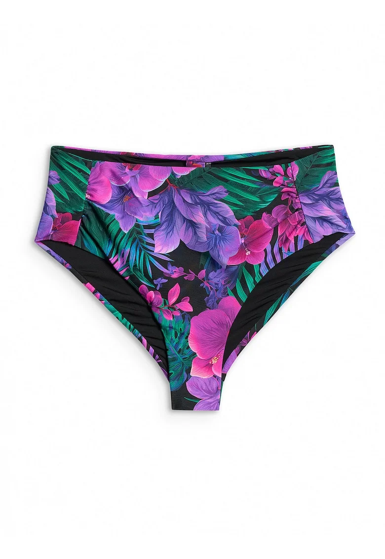 Costum de baie dama,  slip de bikini, talie inalta, croiala slim, multicolor