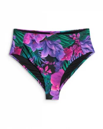 Costum de baie dama,  slip de bikini, talie inalta, croiala slim, multicolor