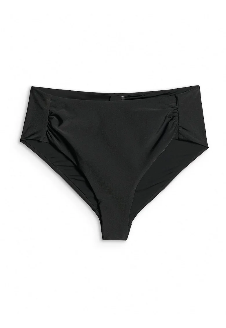 Costum de baie dama,  slip de bikini, talie inalta, croiala slim, negru