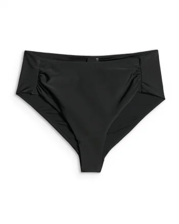 Costum de baie dama,  slip de bikini, talie inalta, croiala slim, negru