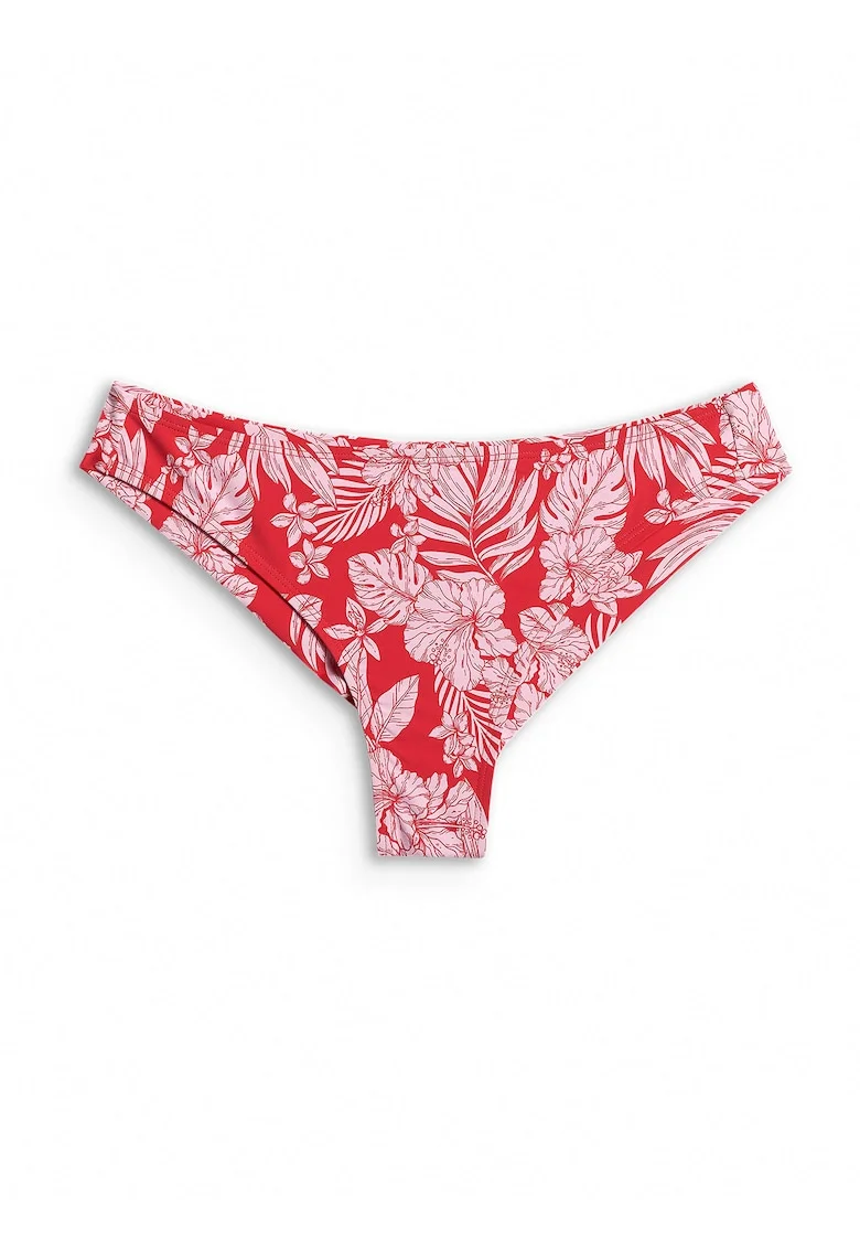 Slip de bikini  talie joasa, uscare rapida, rosu, material rezistent la clor