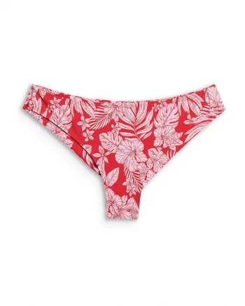 Slip de bikini  talie joasa, uscare rapida, rosu, material rezistent la clor
