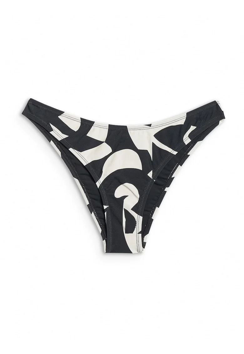Costum de baie dama,  slip brazilian, uscare rapida, protectie clor, alb-negru