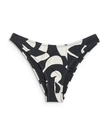 Costum de baie dama,  slip brazilian, uscare rapida, protectie clor, alb-negru