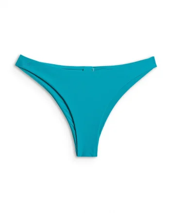Slip de bikini  croiala braziliana, albastru, material rezistent la clor, uscare rapida